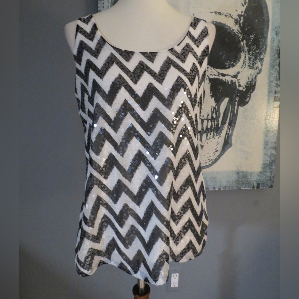 Sequined Chevron Express Top